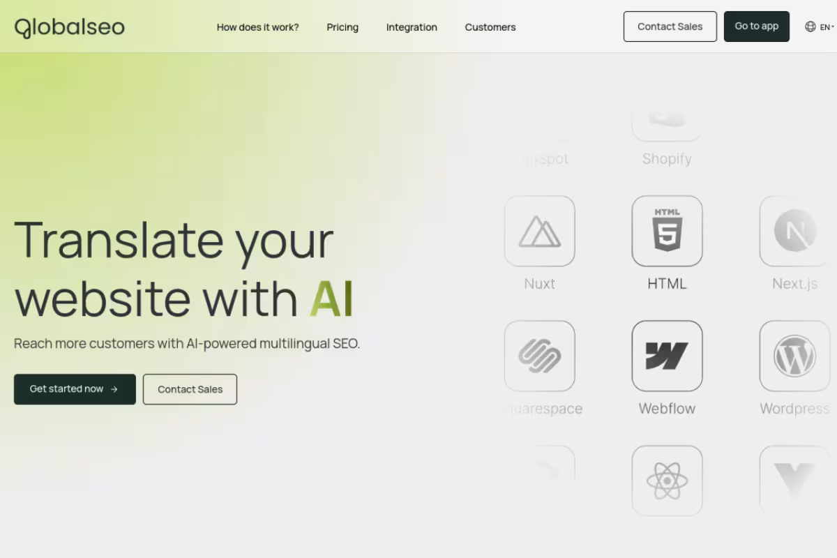 Global SEO homepage screenshot
