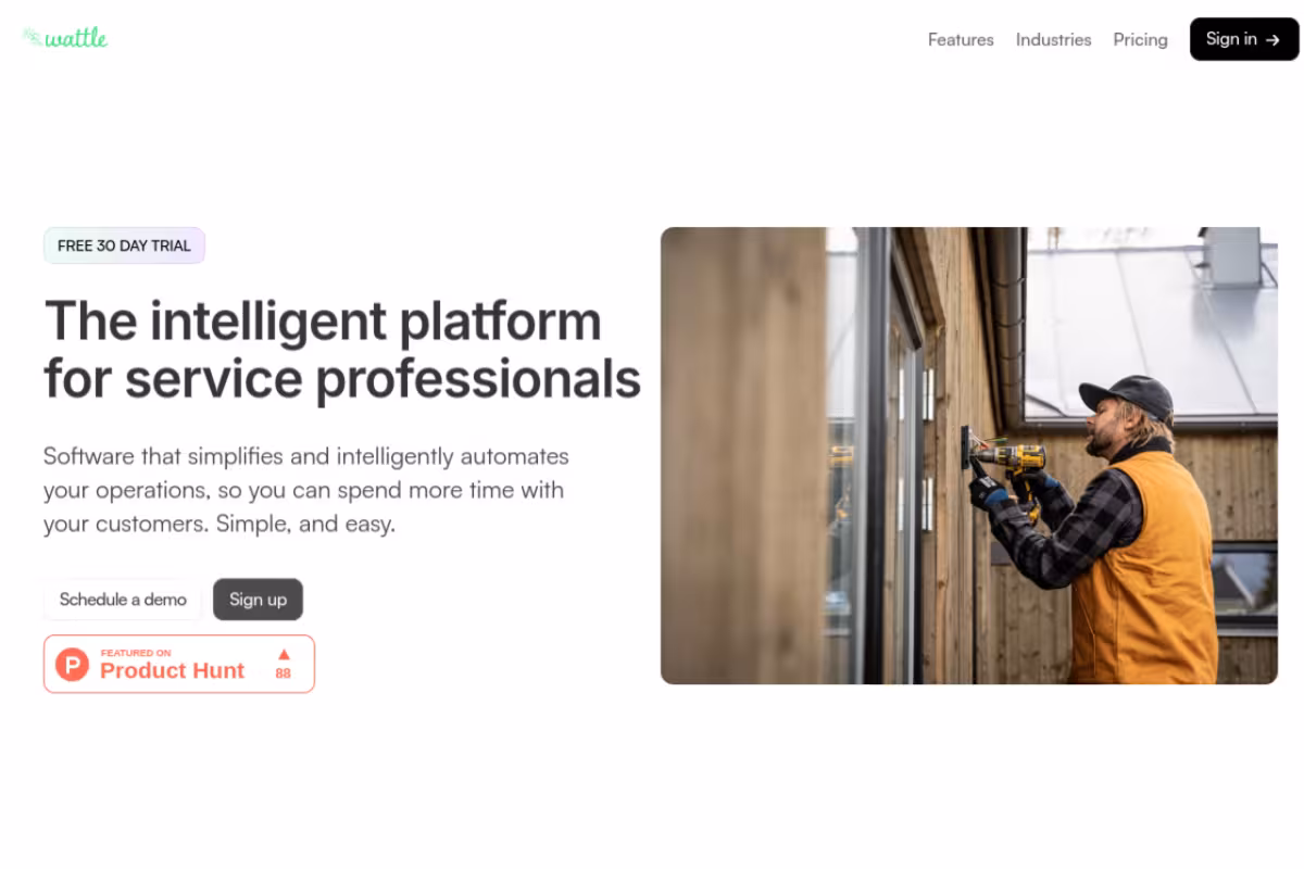 Wattle homepage screenshot