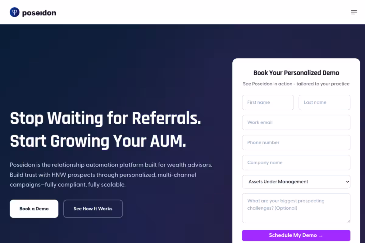Poseidon homepage screenshot