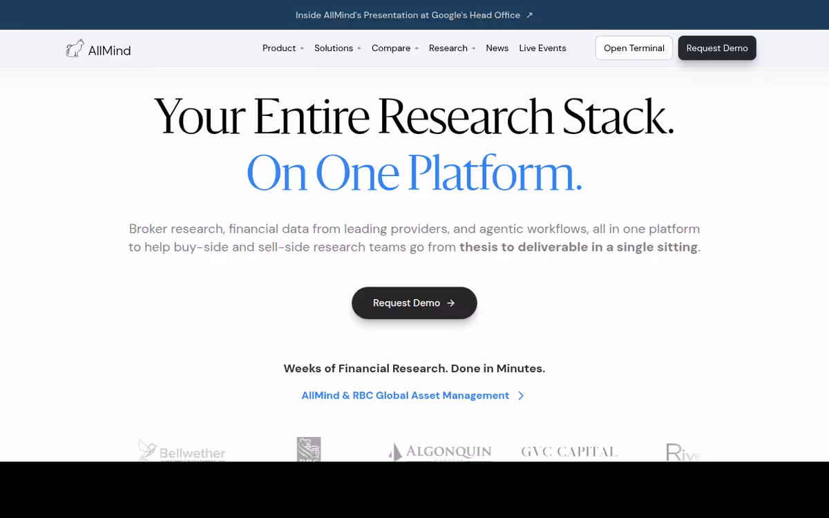 AllMind AI homepage screenshot