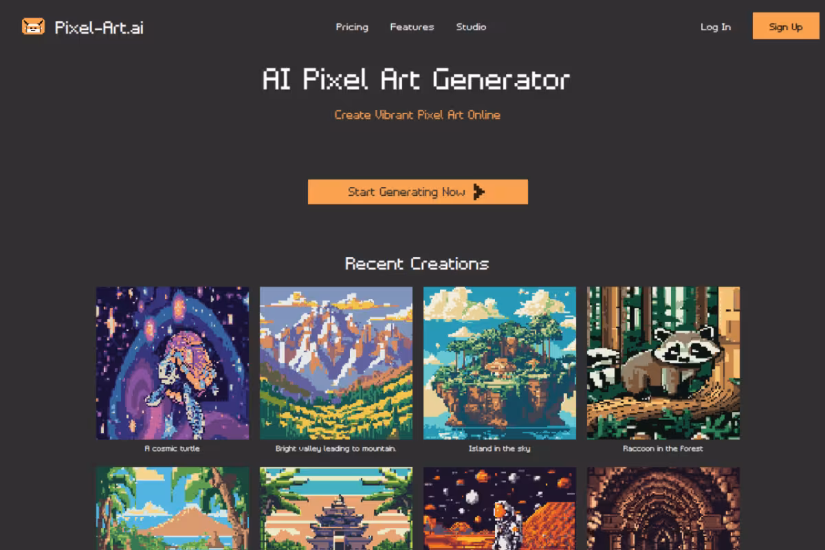 Pixel-Art.ai homepage screenshot