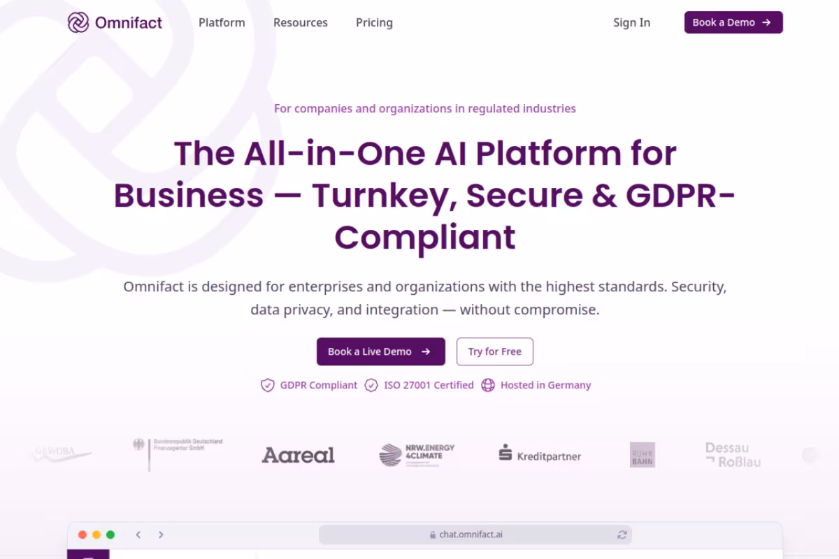 Omnifact homepage screenshot