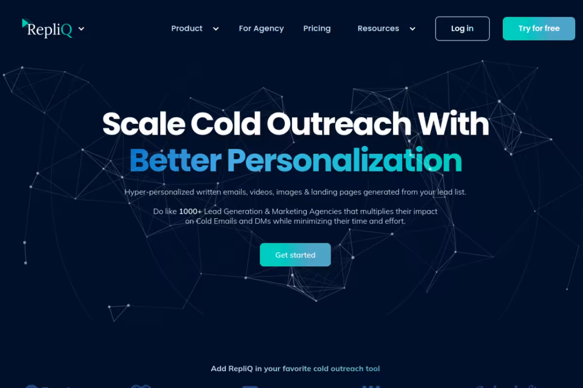 RepliQ homepage screenshot