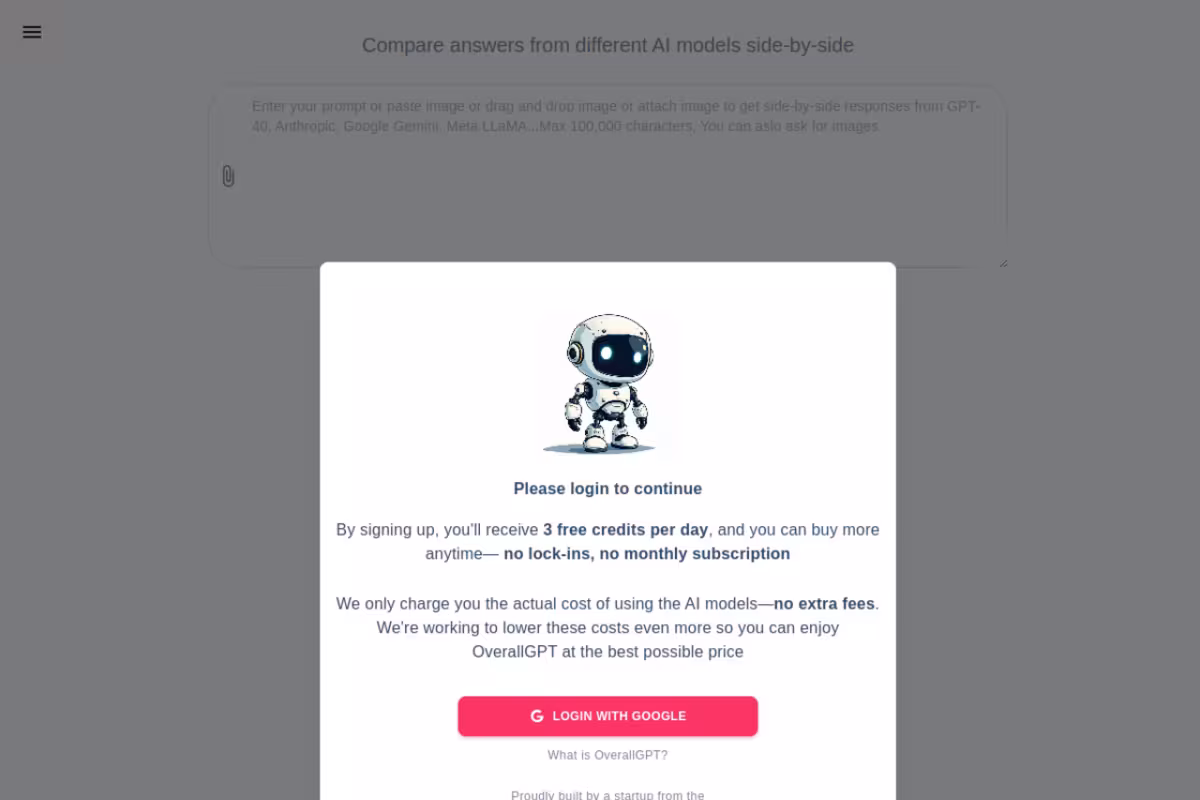 OverallGPT homepage screenshot