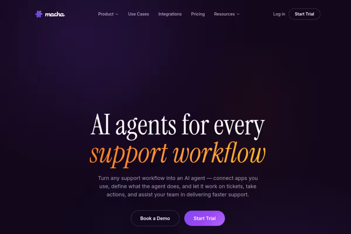 Macha homepage screenshot