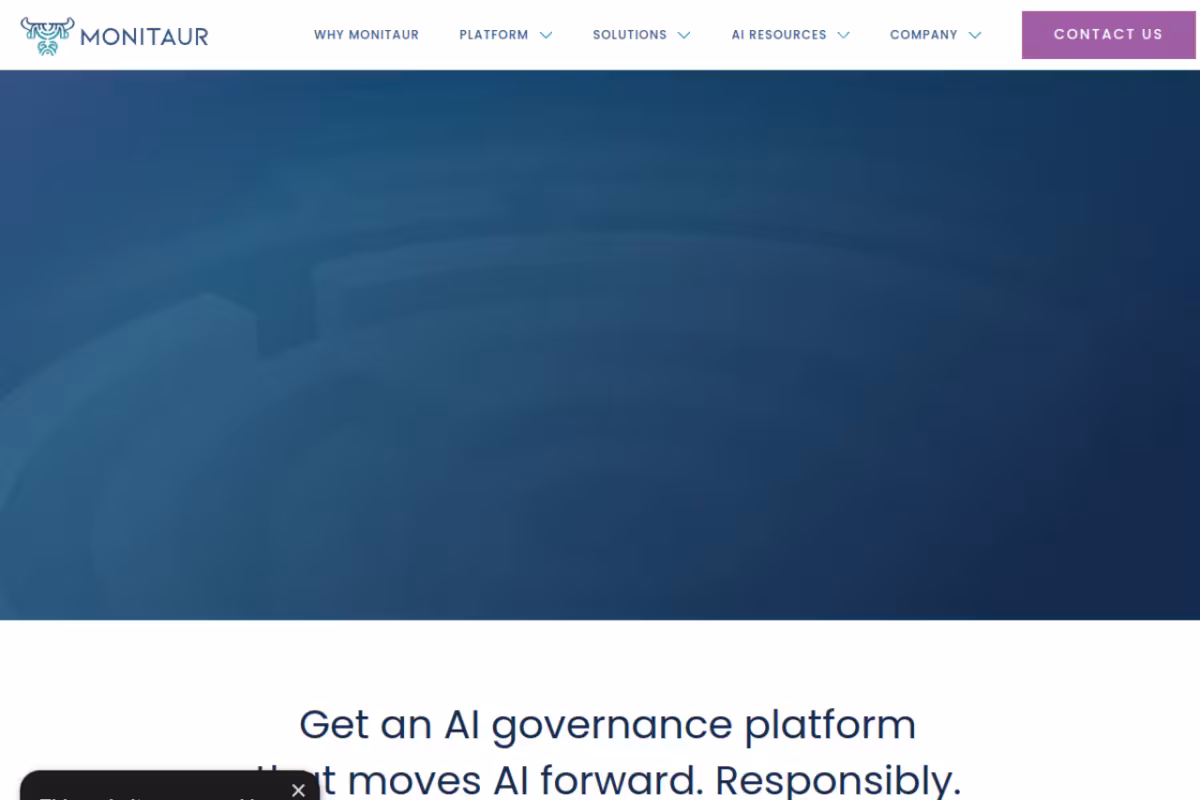 Monitaur homepage screenshot