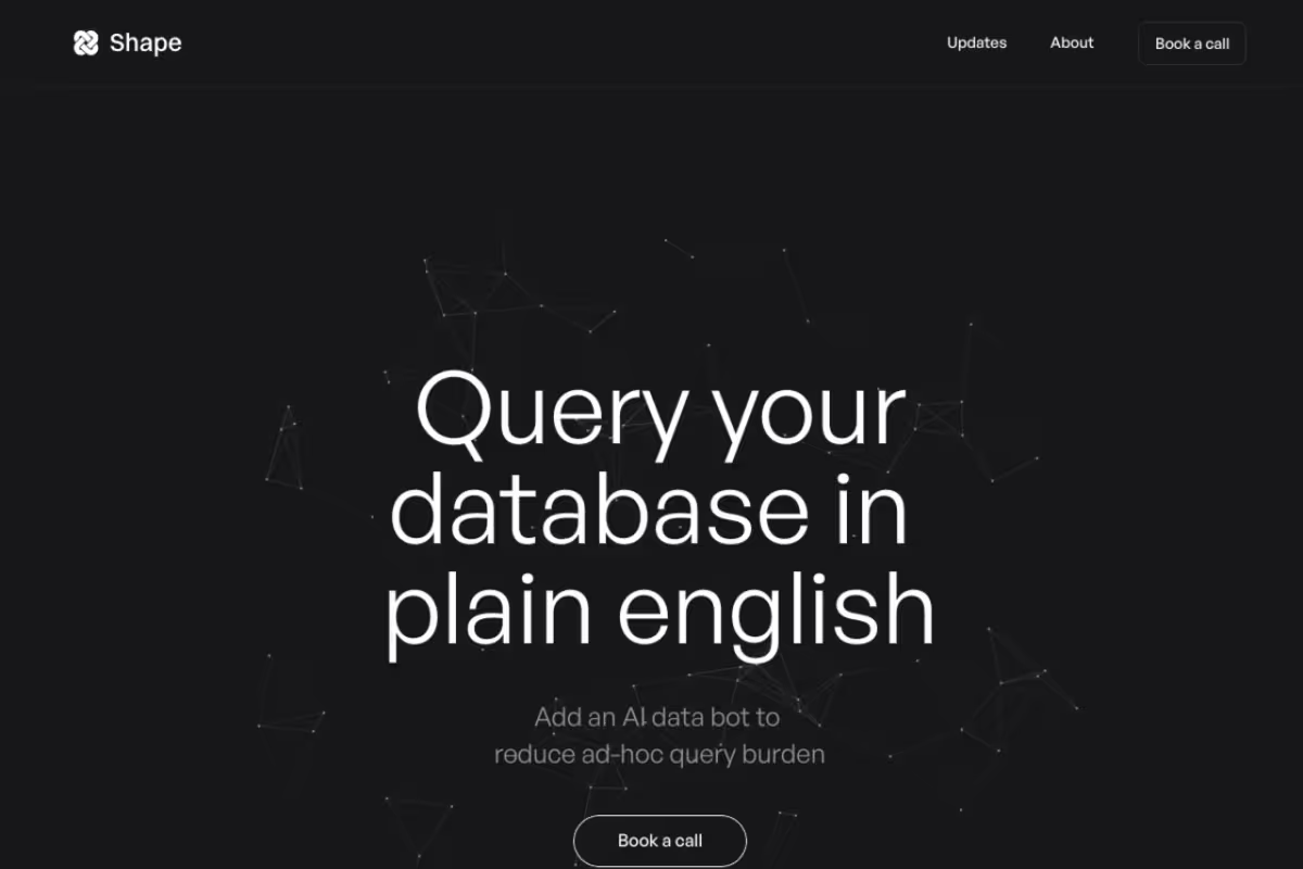Shape.xyz homepage screenshot