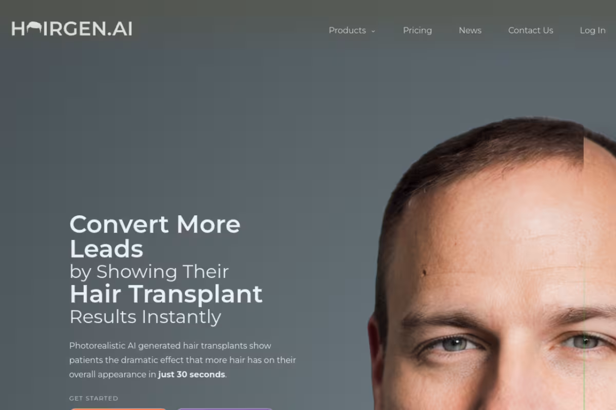 Hairgen.ai homepage screenshot