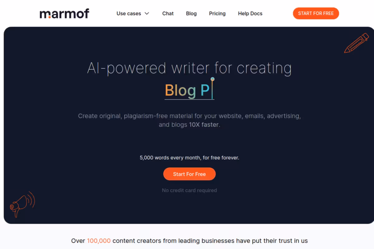 Marmof homepage screenshot
