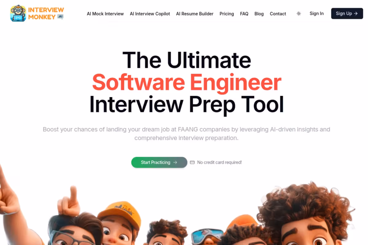 Interview Monkey AI homepage screenshot