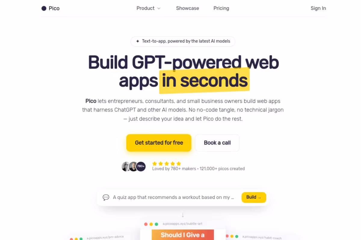 Pico homepage screenshot