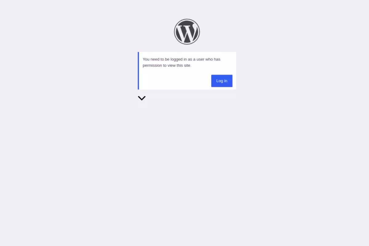 Private Site homepage screenshot