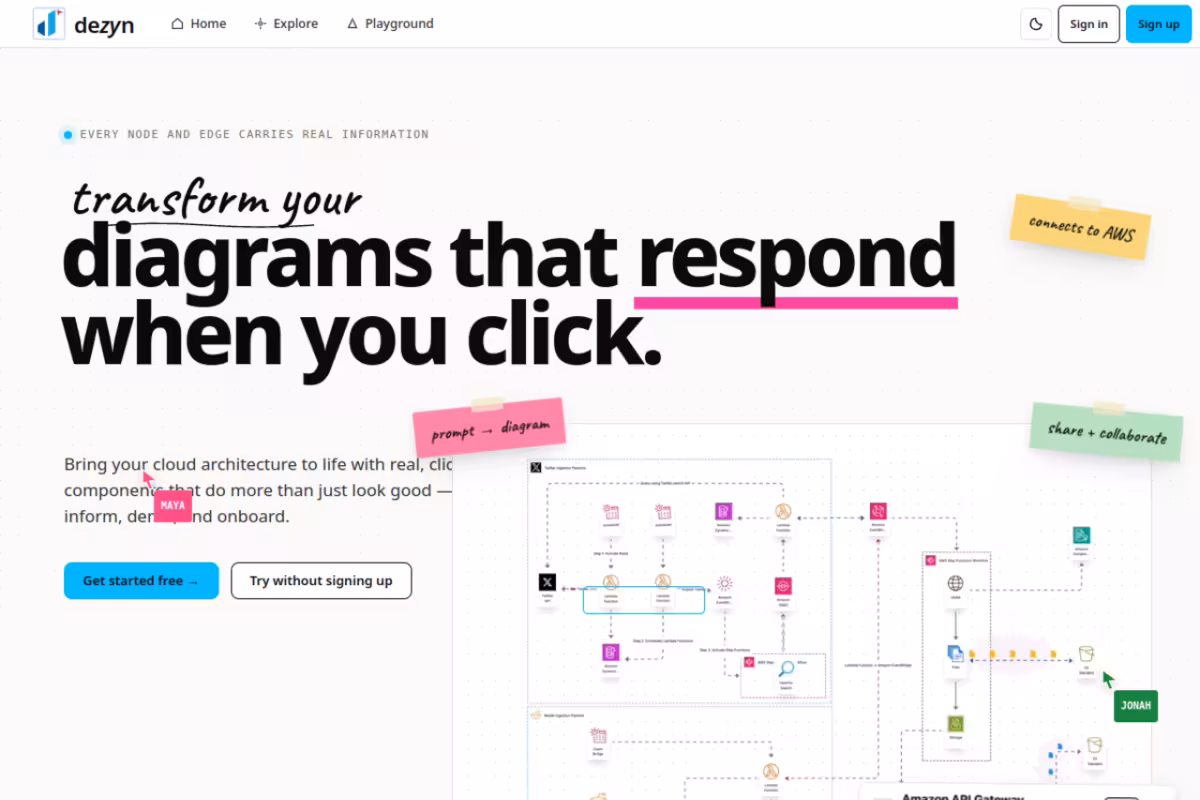 Dezyn homepage screenshot