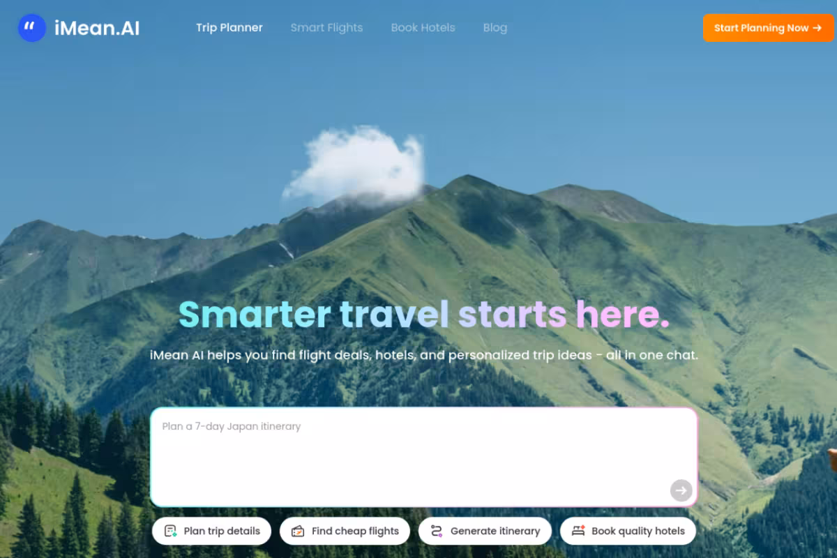 iMean AI homepage screenshot