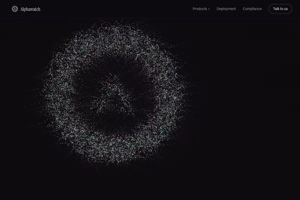 Alphawatch AI Research Lab homepage screenshot