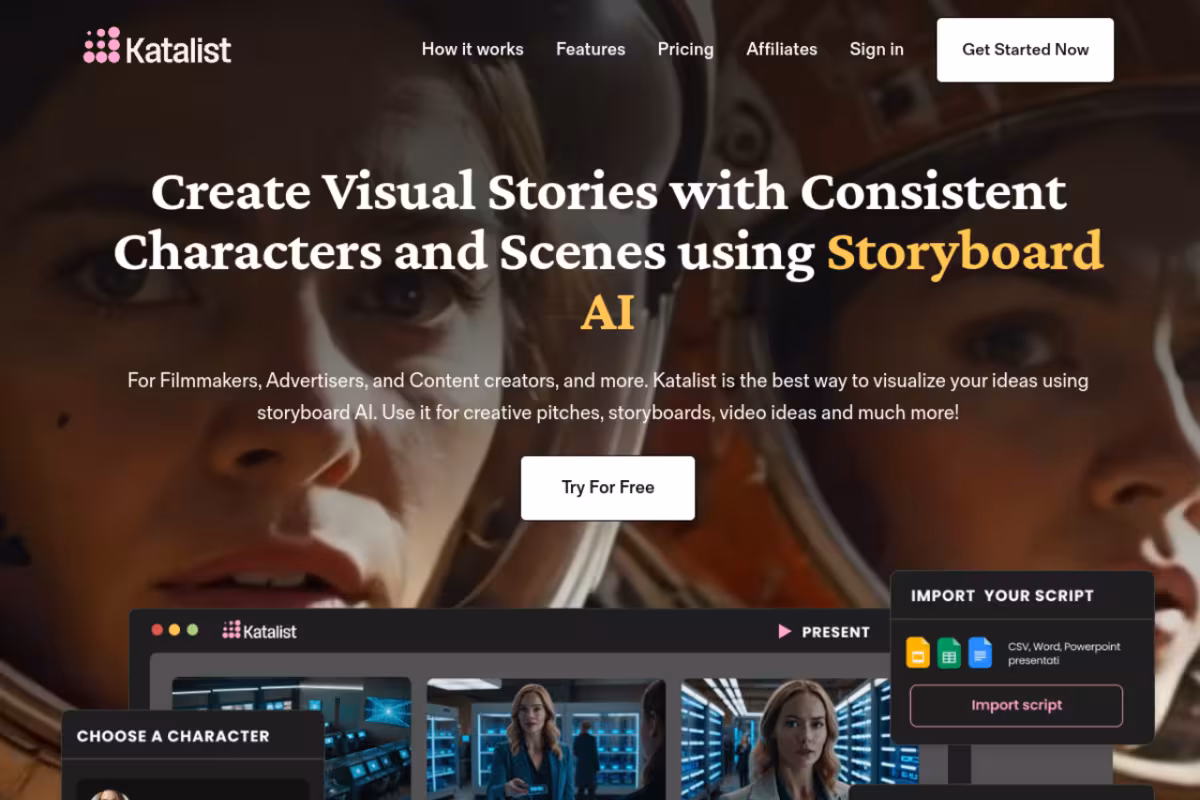 Transform Your Ideas into Visual Stories with Storyboard AI homepage screenshot