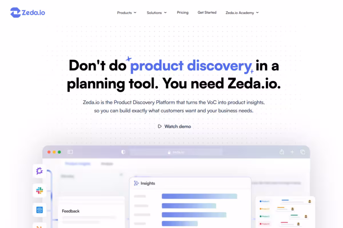 Zeda.io homepage screenshot