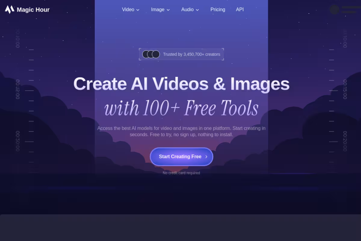 Magic Hour homepage screenshot
