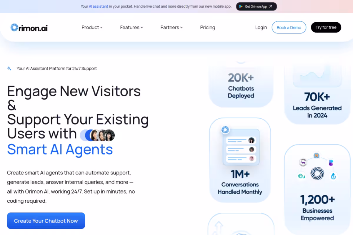 Orimon.ai homepage screenshot