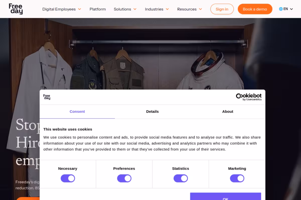 Freeday homepage screenshot