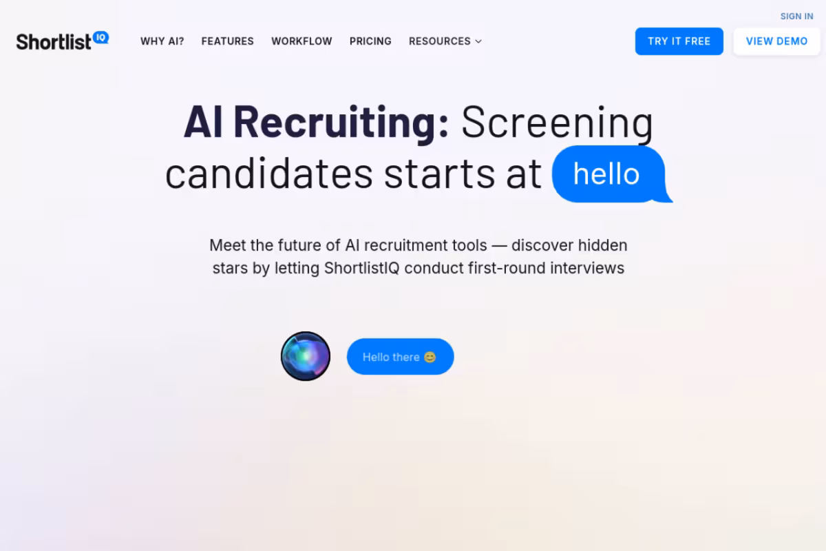 ShortlistIQ homepage screenshot