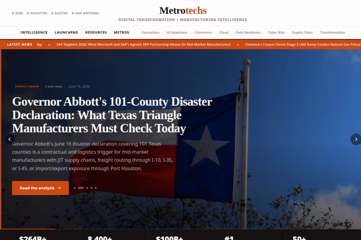 Metrotechs homepage screenshot