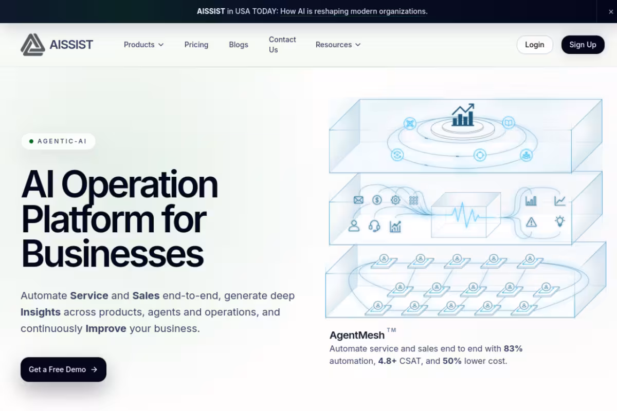 Aissist.io homepage screenshot