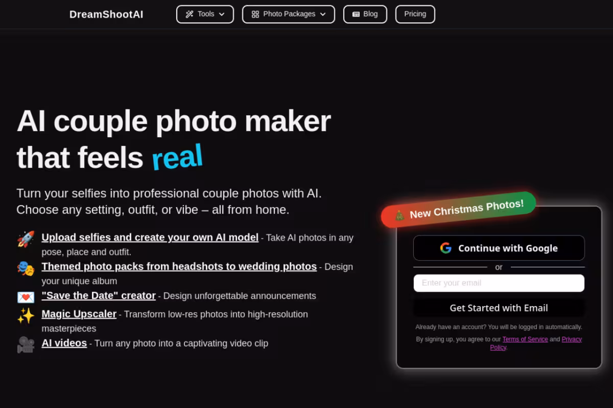 AI Couple Photo Maker homepage screenshot