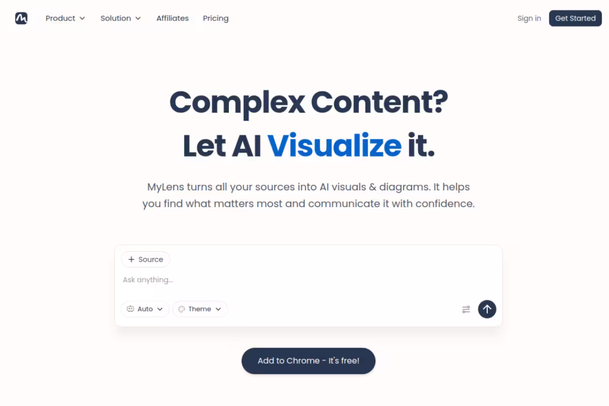 MyLens homepage screenshot