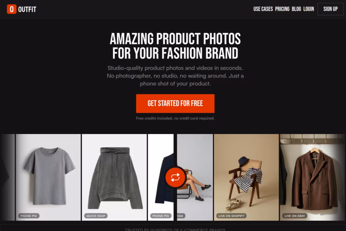 Outfit homepage screenshot