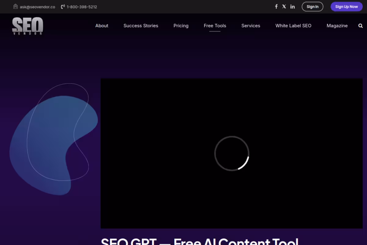 SEO GPT homepage screenshot