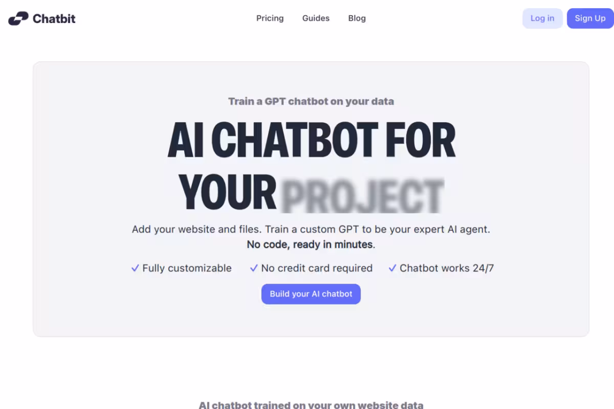 Chatbit homepage screenshot