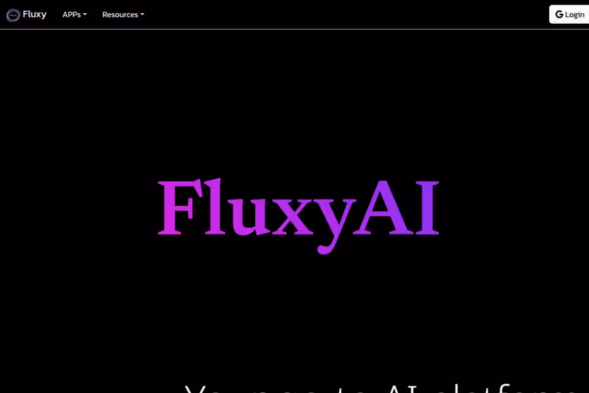 Fluxy AI homepage screenshot