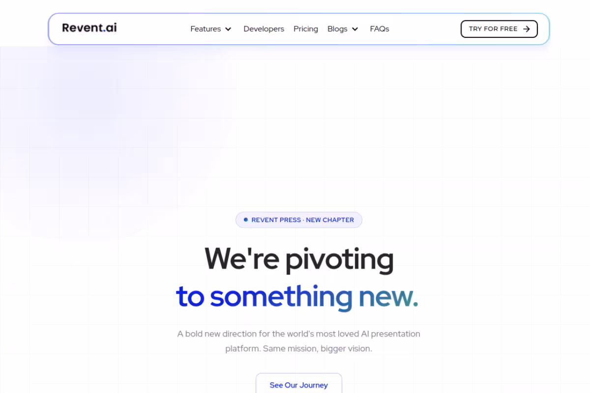 Revent.ai homepage screenshot