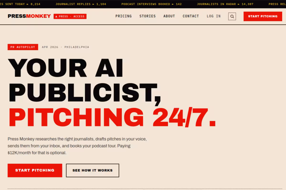 Press Monkey homepage screenshot