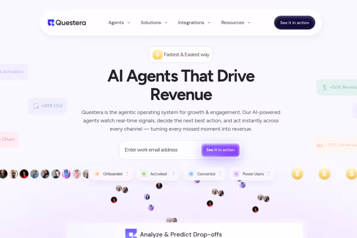 Questera homepage screenshot