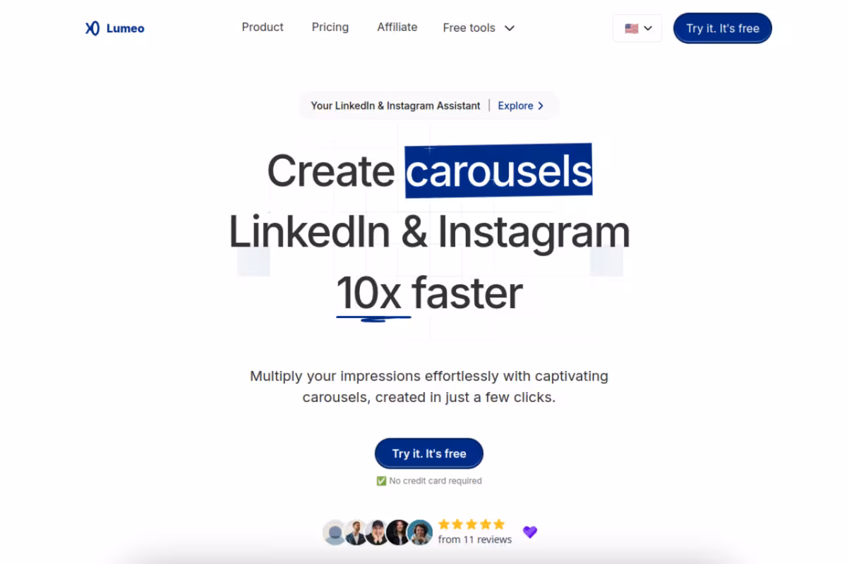 Lumeo homepage screenshot