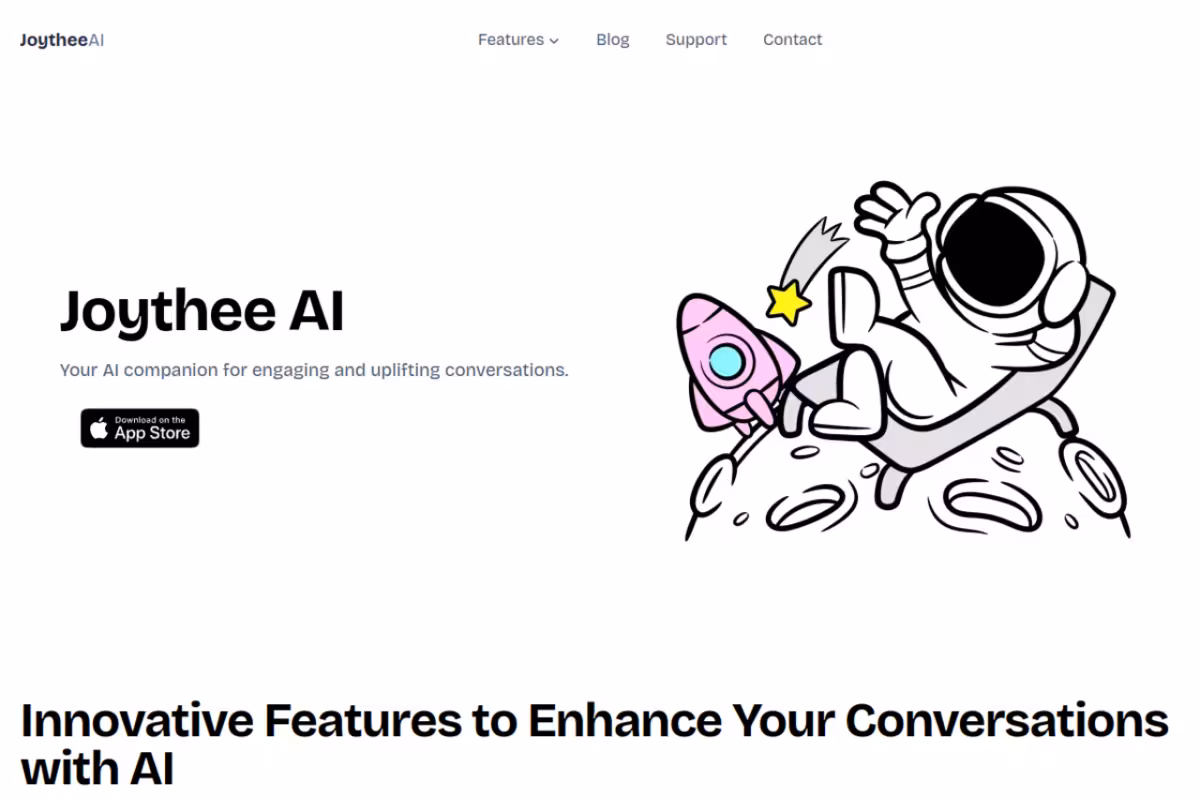 Joythee AI homepage screenshot