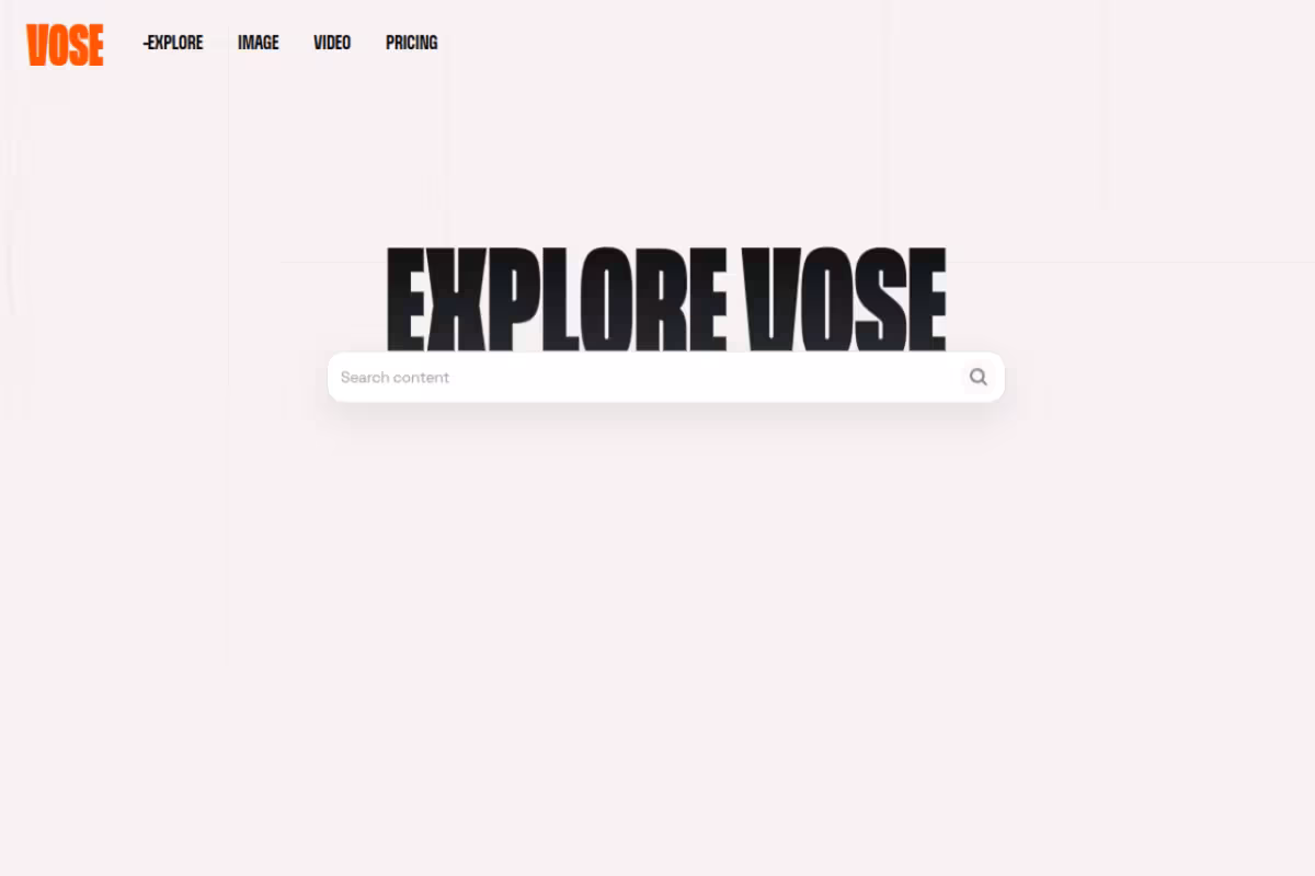 AI Video & Image Generator by Vose homepage screenshot
