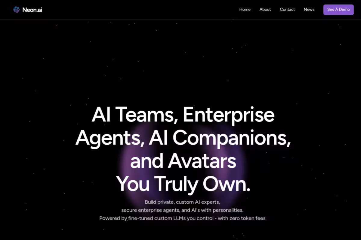 Neon.ai homepage screenshot