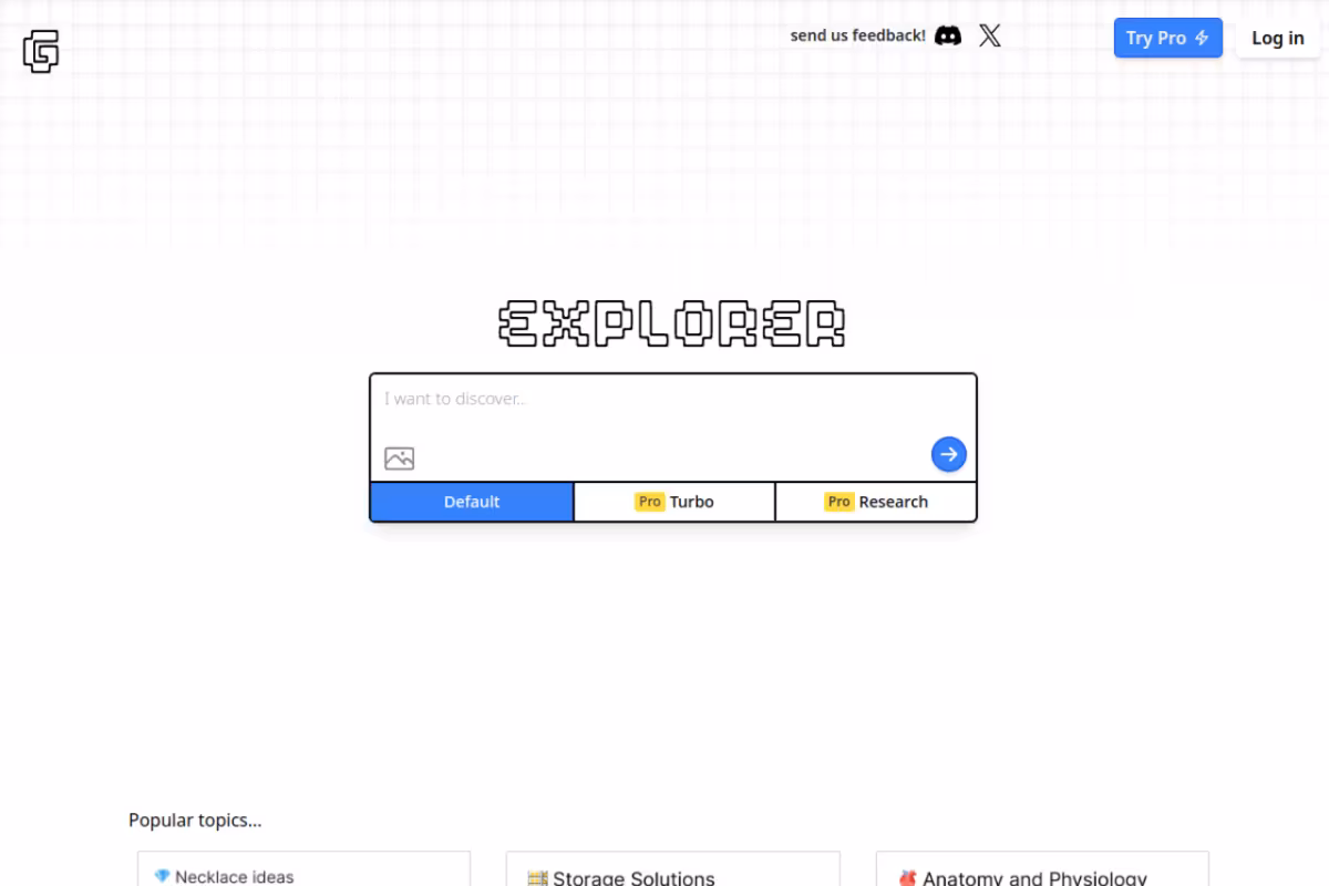 Globe Explorer homepage screenshot
