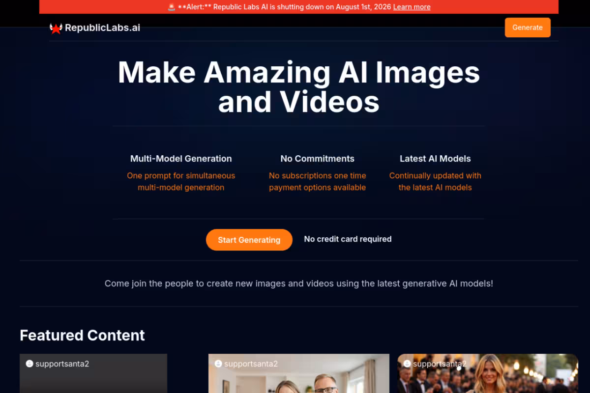 RepublicLabs.ai homepage screenshot