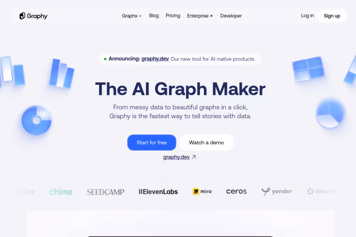 Graphy homepage screenshot
