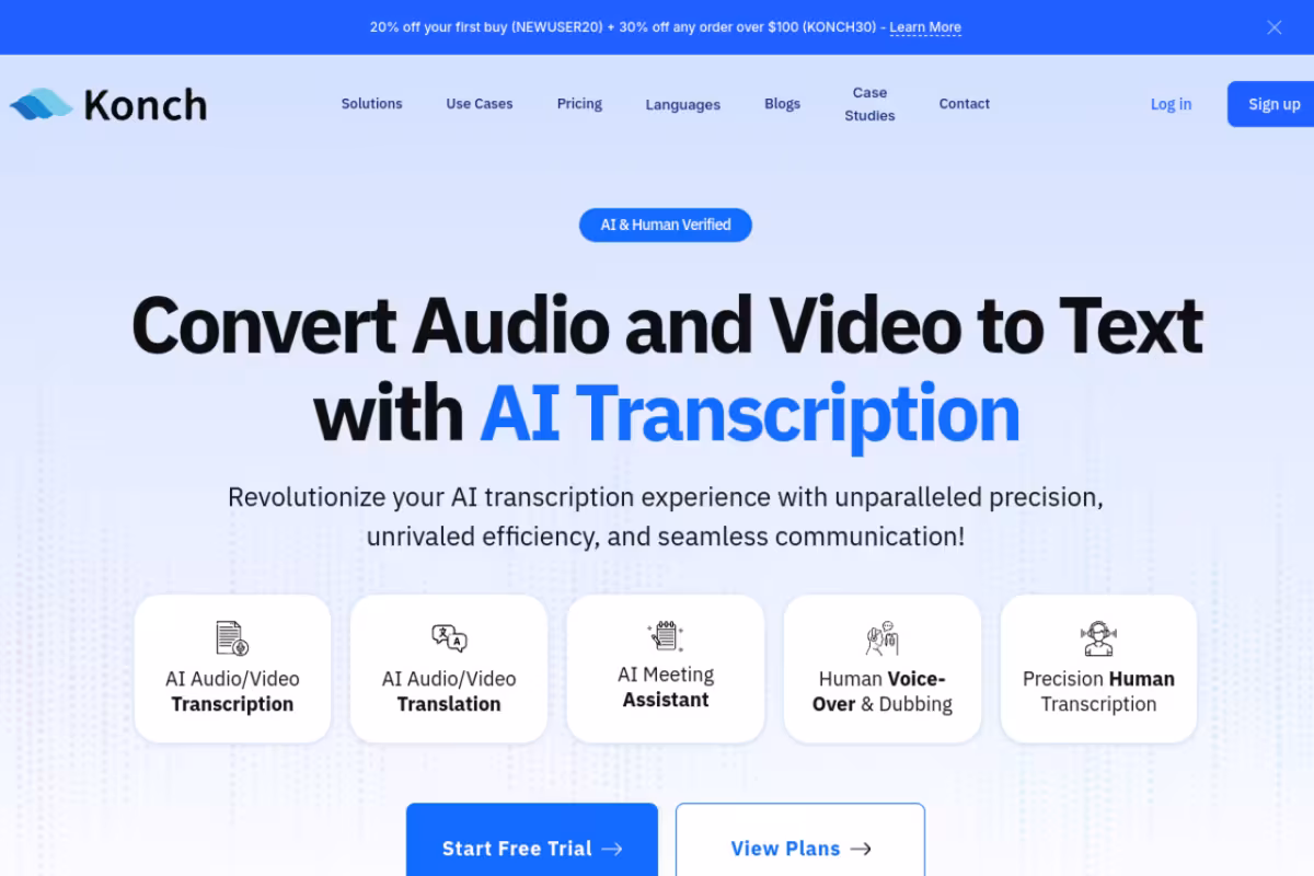 Konch homepage screenshot