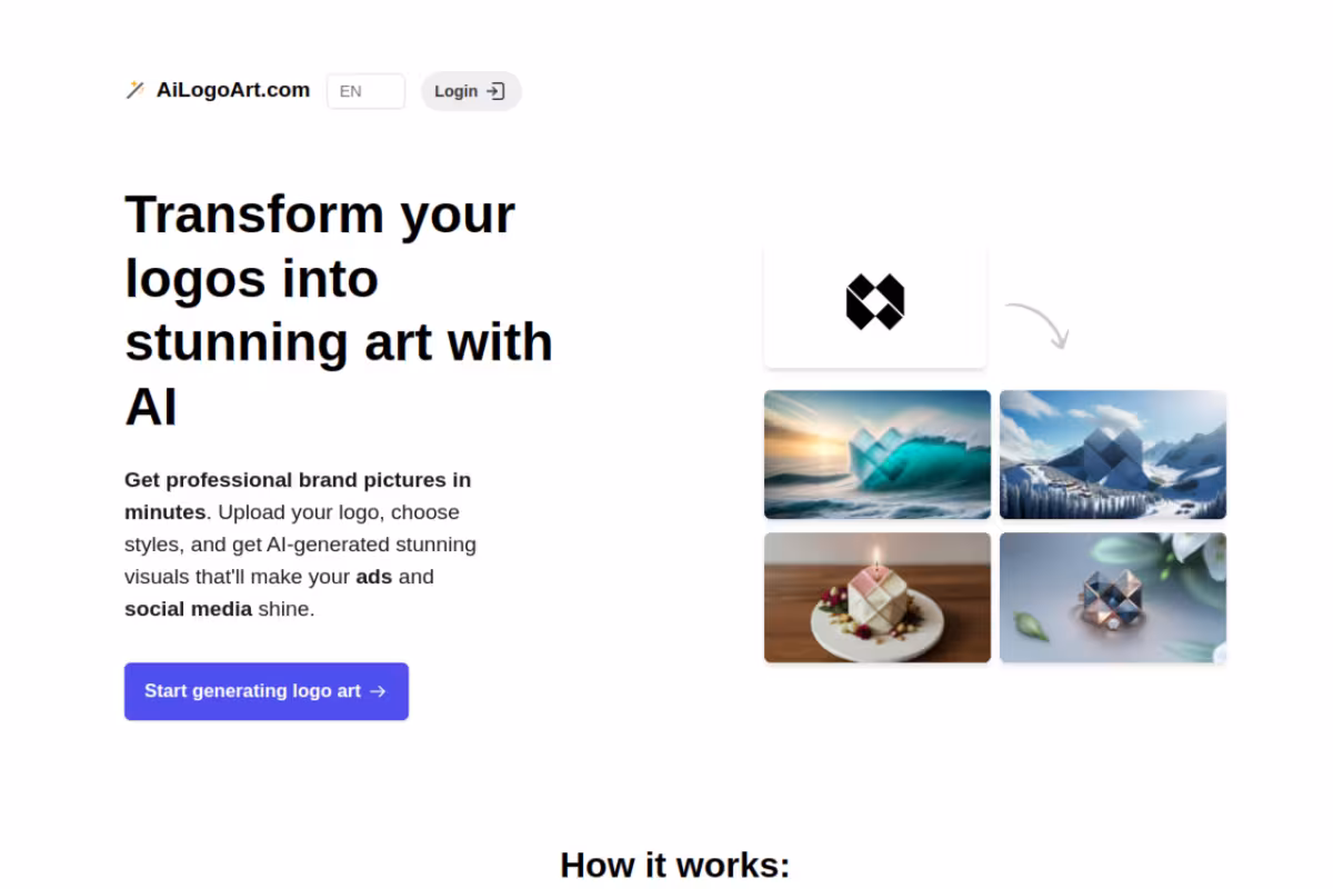 AI Logo Art homepage screenshot