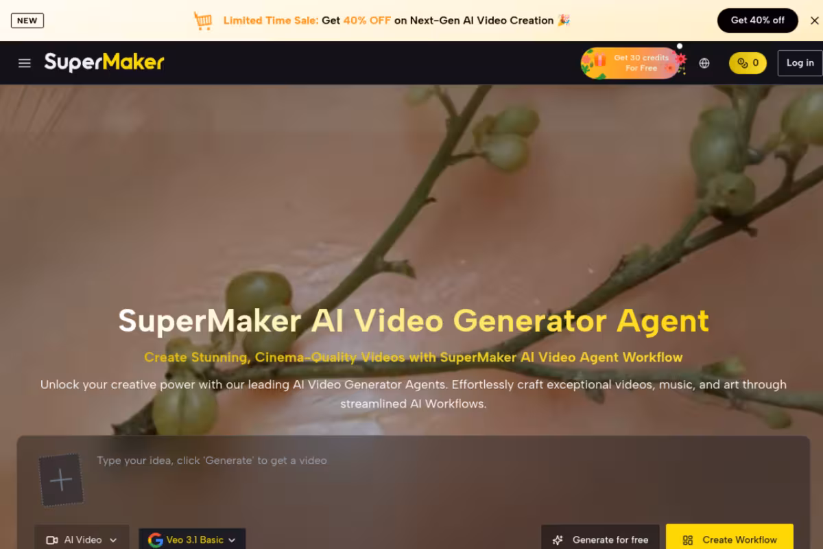 SuperMaker AI homepage screenshot