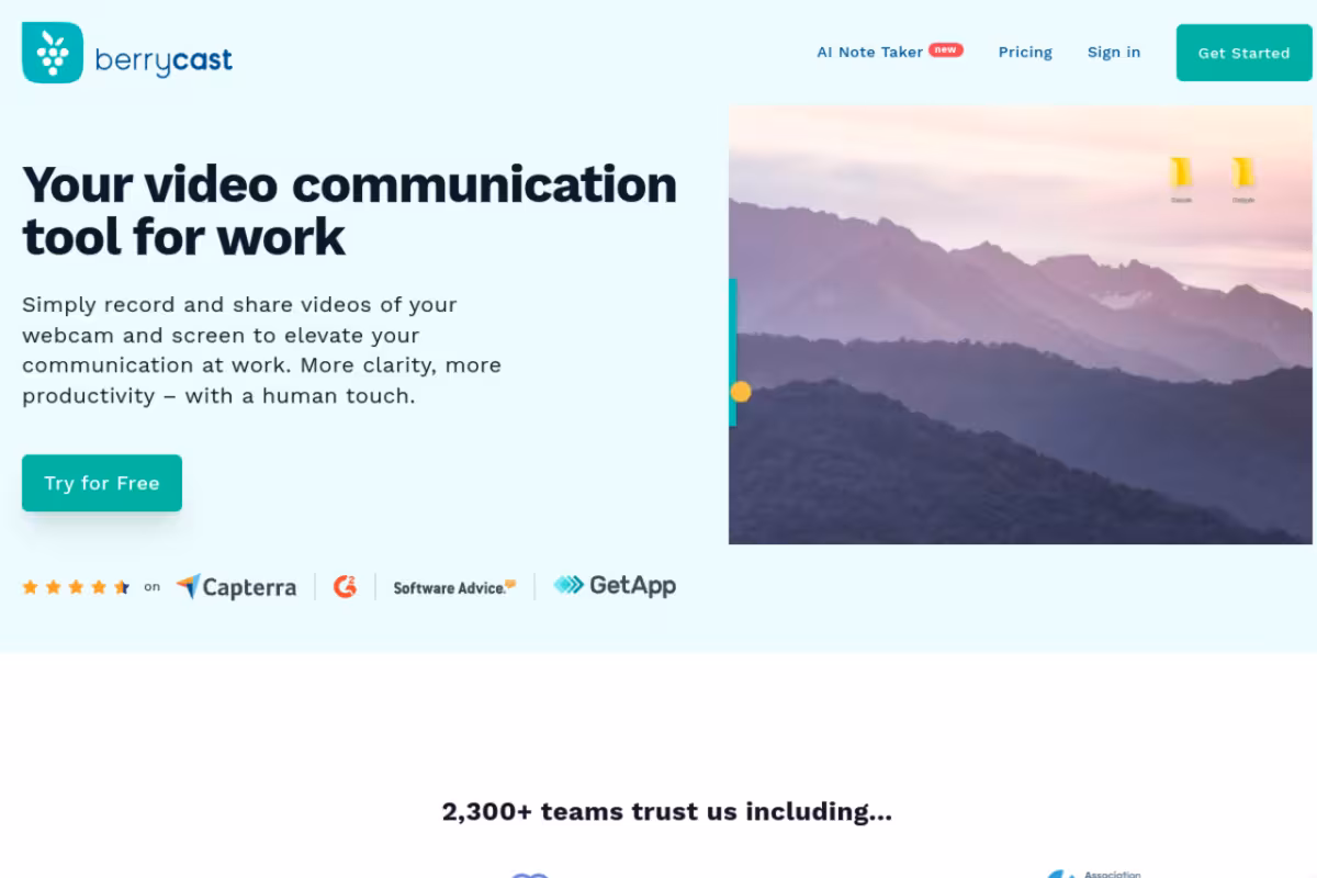Berrycast homepage screenshot