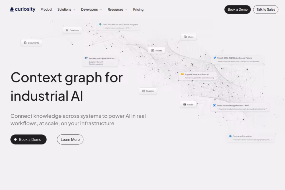 Curiosity.AI homepage screenshot