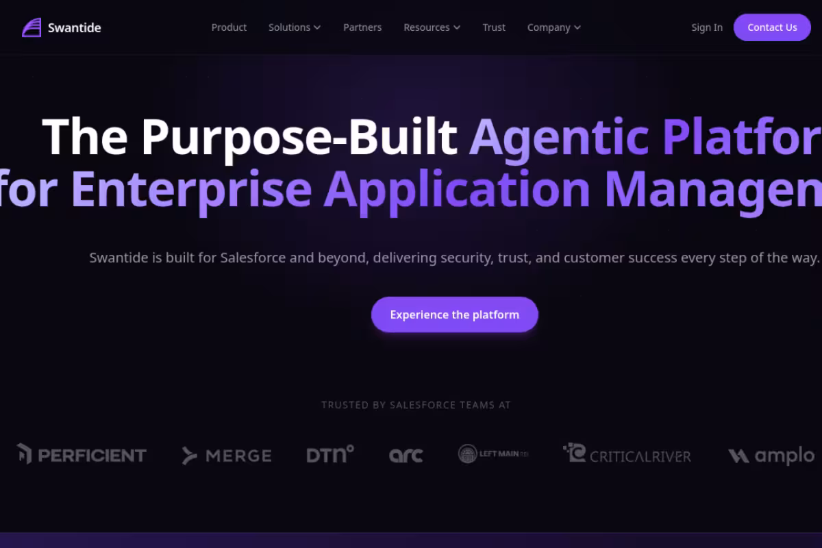 Swantide AI Assistant homepage screenshot