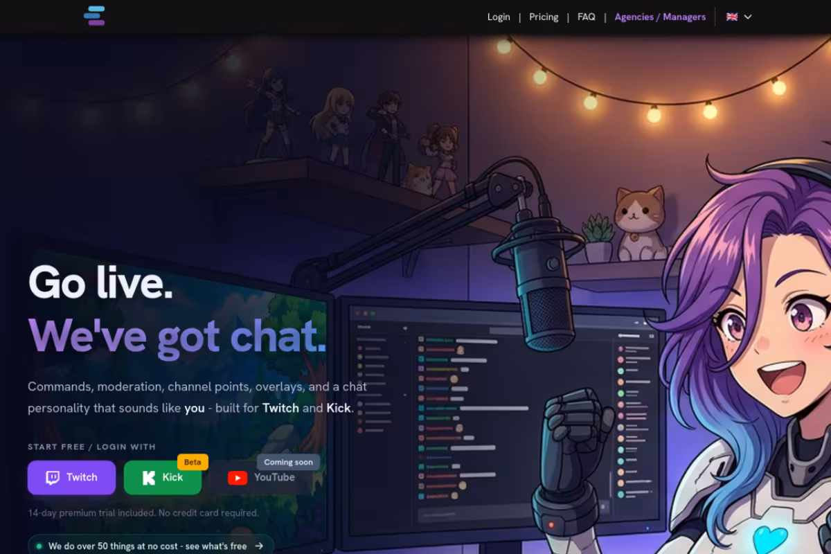 StreamChat AI homepage screenshot